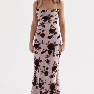 Serena Floral Velvet Burnout Maxi Dress